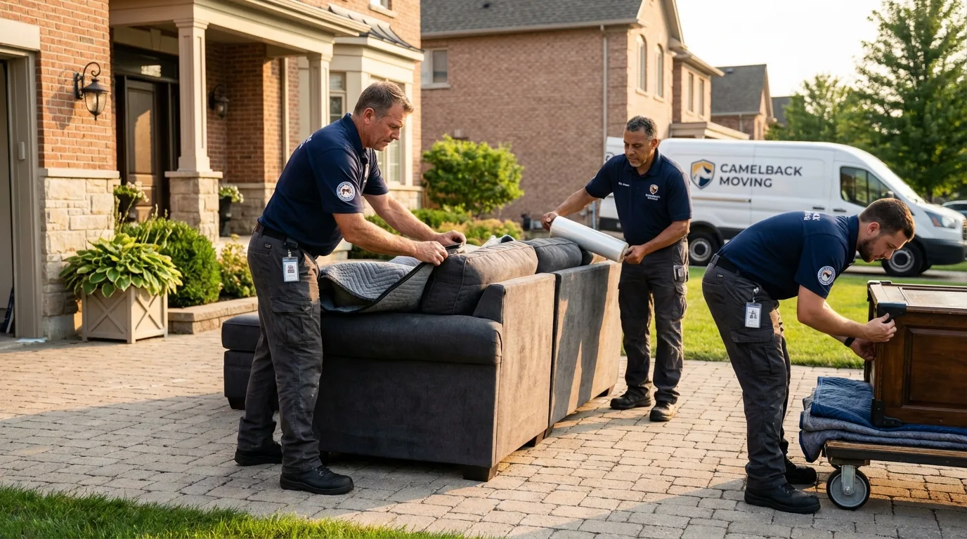 Large estate moving crew wrapping furniture in Palos Hills, IL