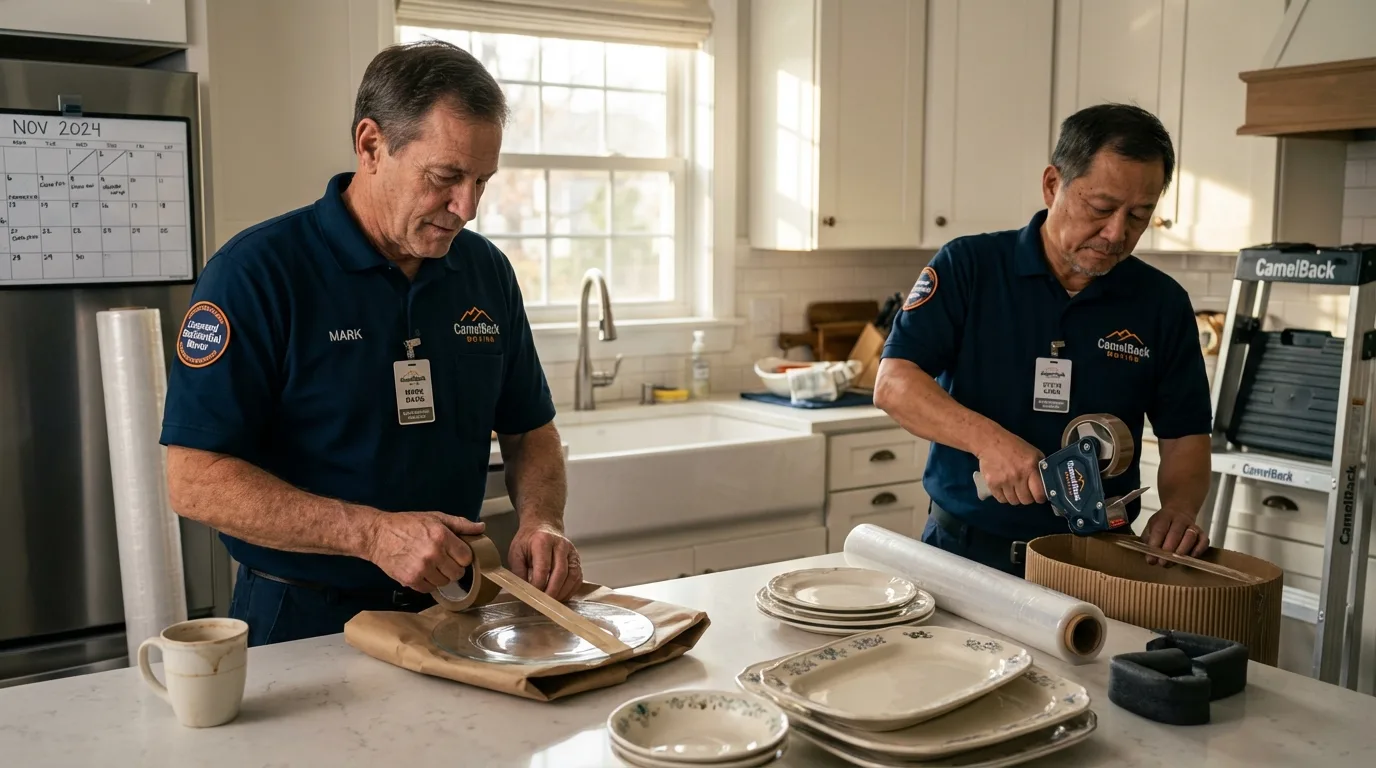 Professional crew packing kitchen dishware in Palos Hills, IL